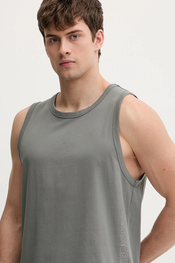 Odzież Karl Lagerfeld t-shirt bawełniany IKON B1M46012 zielony