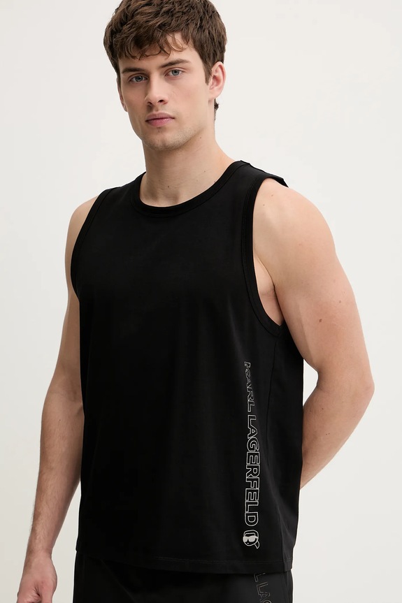 Odzież Karl Lagerfeld t-shirt bawełniany IKON B1M46012 czarny