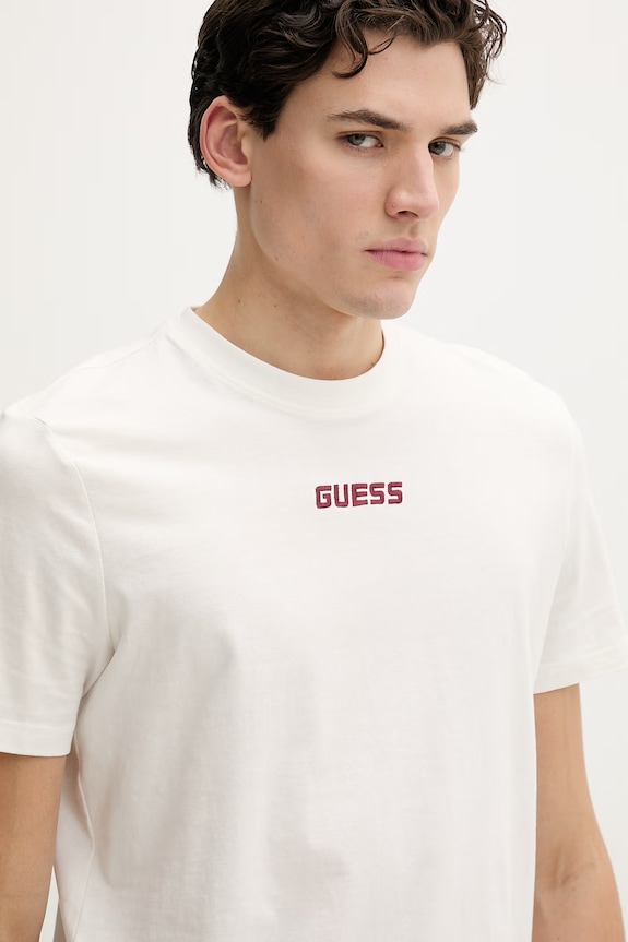 Guess t-shirt bawełniany COCHISE beżowy Z6RI00.I3Z14