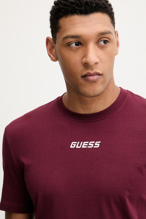 Guess pamut póló COCHISE burgundia Z6RI00.I3Z14