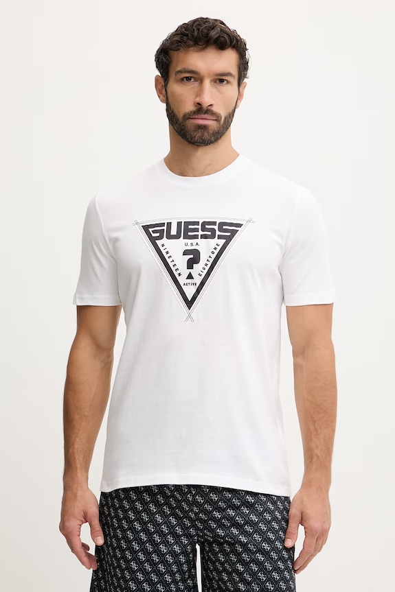 Guess tricou din bumbac LUTA imprimeu alb Z6RI03.I3Z14