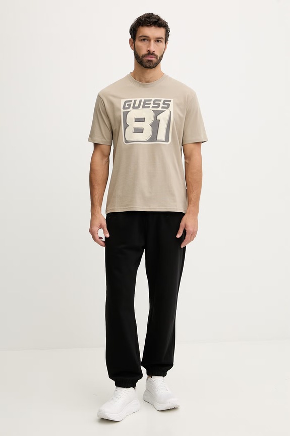 Guess tricou din bumbac OPA Z6RI04.I3Z14 bej SS26
