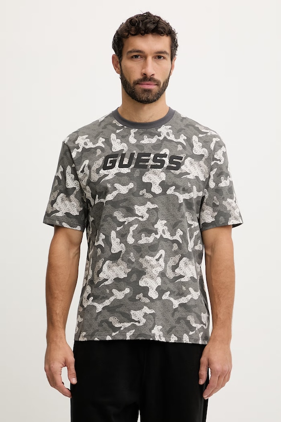 Guess tricou din bumbac CHAYTON imprimeu gri Z6RI05.I3Z14