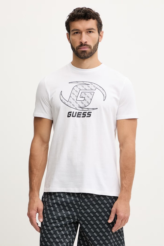Guess t-shirt bawełniany KELE nadruk biały Z6RI06.I3Z14