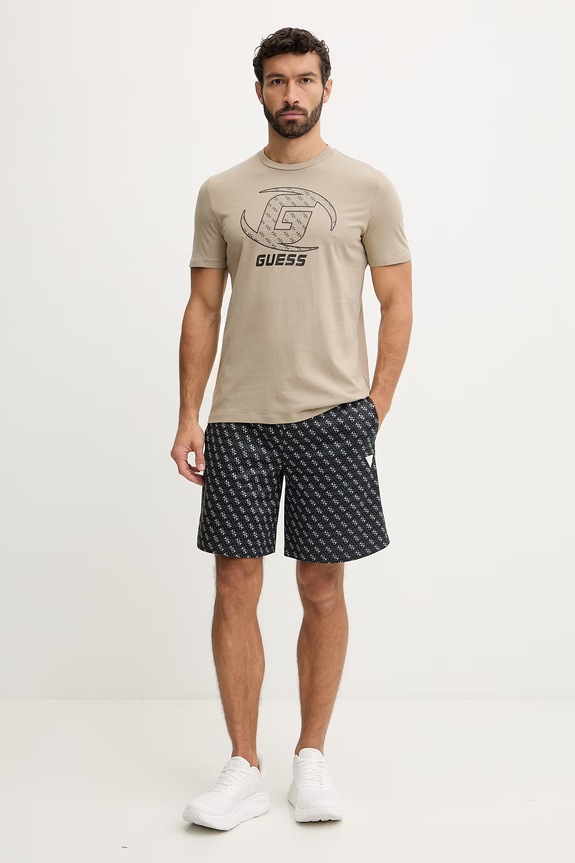 Bavlnené tričko Guess KELE Z6RI06.I3Z14 béžová SS26