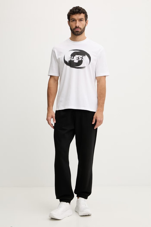 Guess tricou din bumbac LOKNI Z6RI09.I3Z14 alb SS26