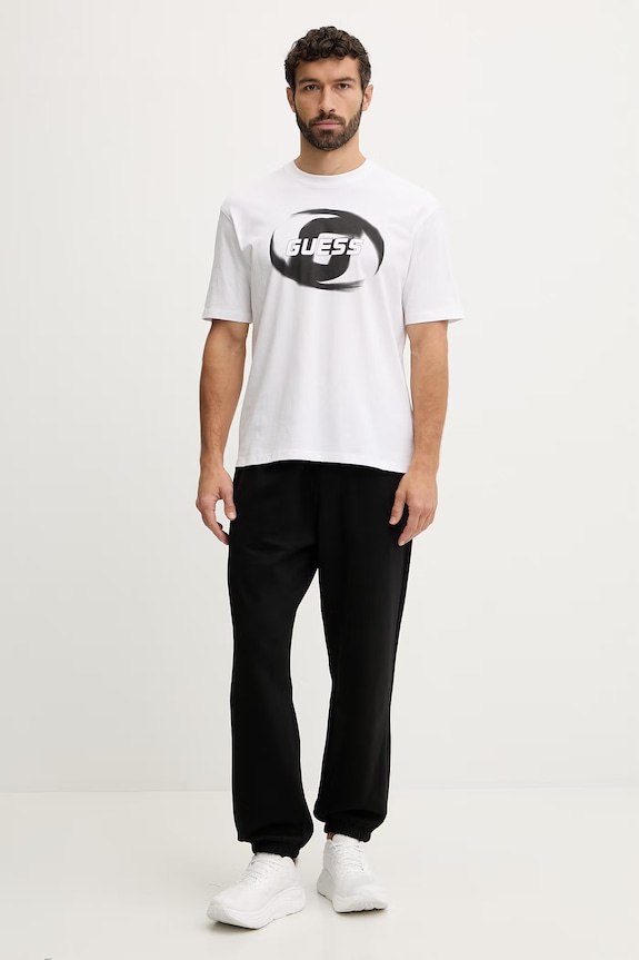 Guess tricou din bumbac LOKNI Z6RI09.I3Z14 alb SS26