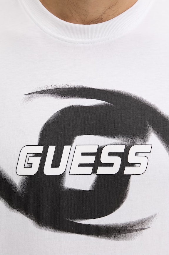 Guess tricou din bumbac LOKNI Z6RI09.I3Z14 alb