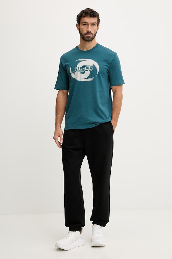 Guess tricou din bumbac LOKNI Z6RI09.I3Z14 turcoaz SS26