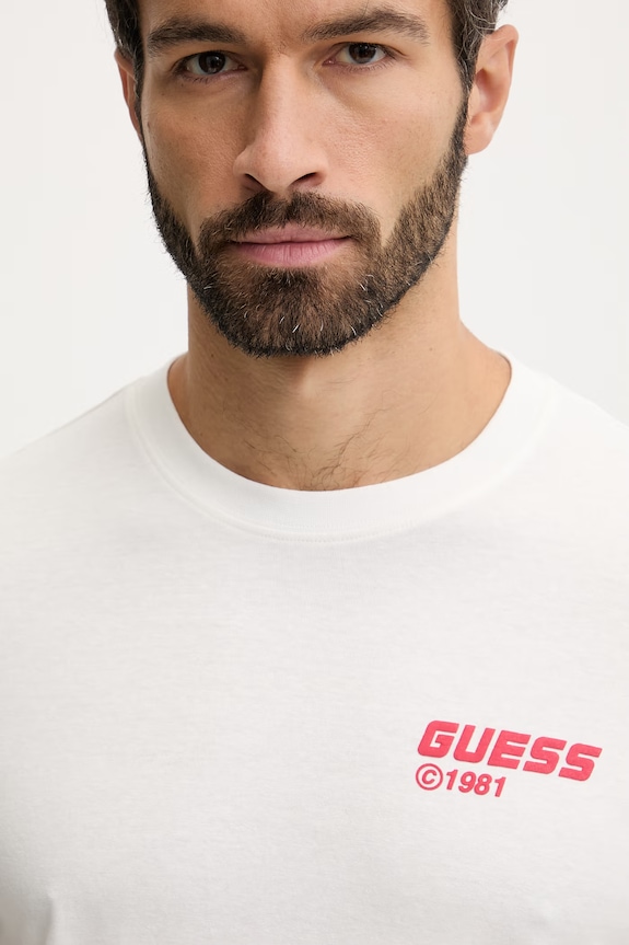 Guess tricou din bumbac LAURO bej Z6RI12.I3Z14