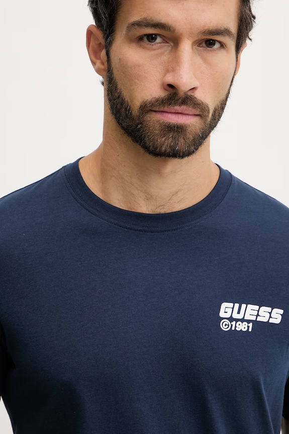 Guess tricou din bumbac LAURO bleumarin Z6RI12.I3Z14