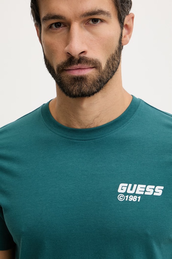 Guess tricou din bumbac LAURO verde Z6RI12.I3Z14