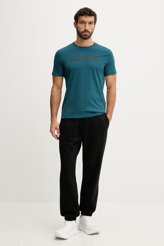 Guess tricou din bumbac MASKA Z6RI15.I3Z14 turcoaz SS26