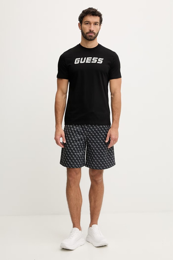 Guess t-shirt bawełniany MASKA Z6RI15.I3Z14 czarny SS26