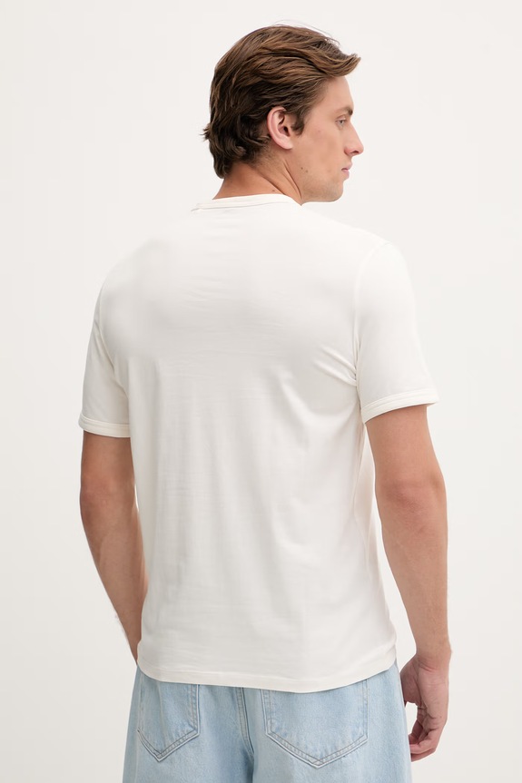 Odzież Guess T-shirt męski bawełniany z elastanem JANNICK Z6RI07.J1314 beżowy