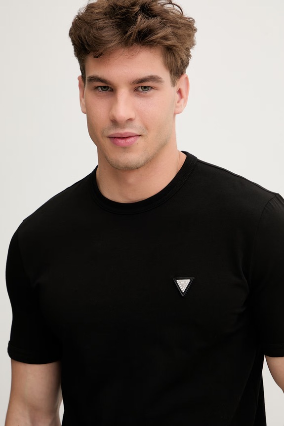 Guess t-shirt ανδρικό βαμβακερό με ελαστάνη JANNICK μαύρο Z6RI07.J1314