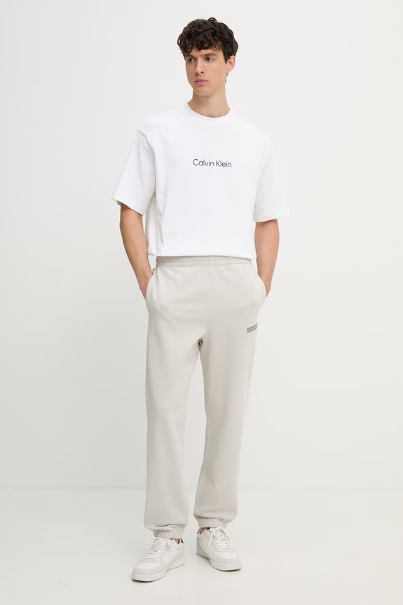 Calvin Klein T-shirt męski bawełniany LV040HM228 biały SS26