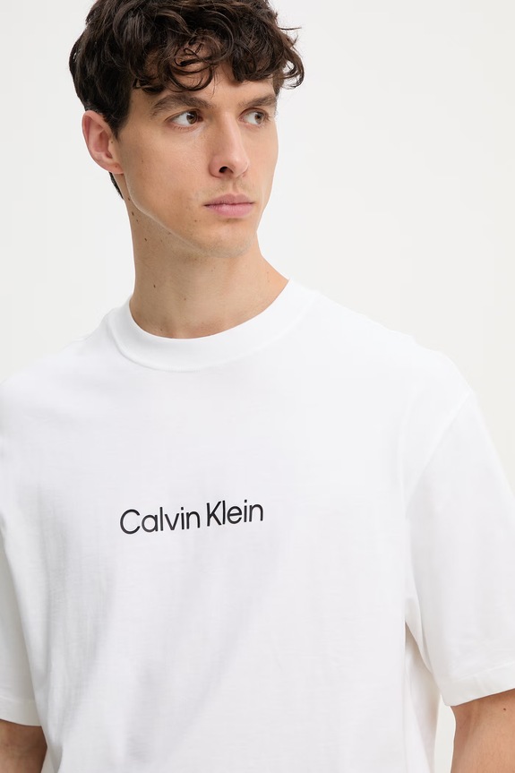 Calvin Klein T-shirt męski bawełniany biały LV040HM228