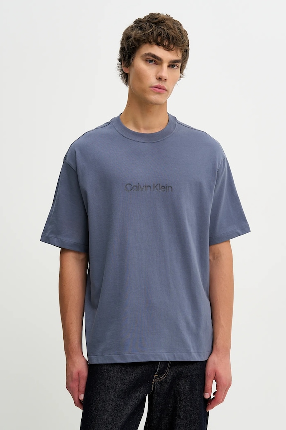 Calvin Klein tričko pánske bavlnené relaxed tmavomodrá LV040HM228