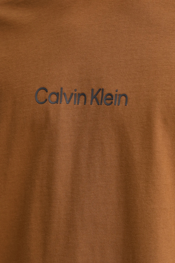 Pamučna majica Calvin Klein LV040HM228 smeđa