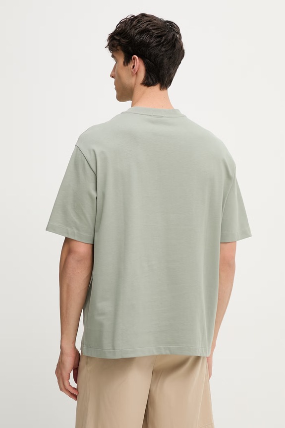 Odzież Calvin Klein T-shirt męski bawełniany LV040HM228 zielony