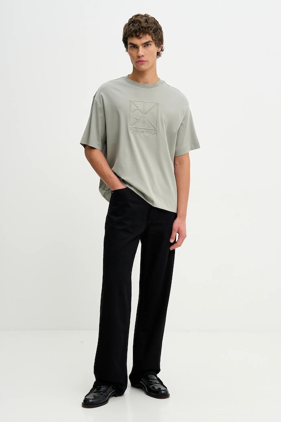 Calvin Klein tricou din bumbac LV04LE200G verde SS26