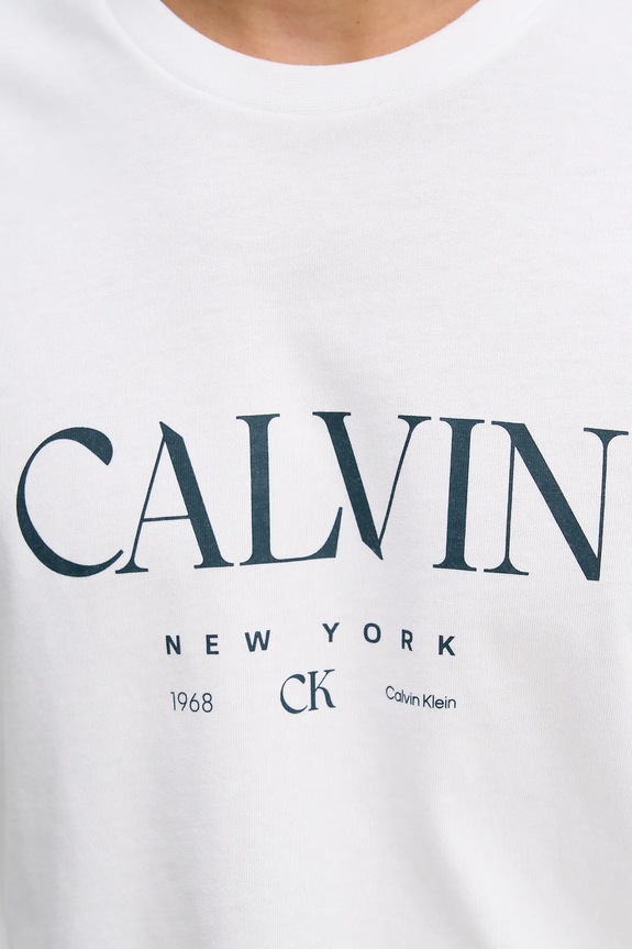 Bavlnené tričko Calvin Klein LV04RE807G biela
