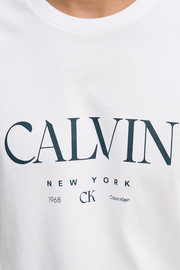 Bavlnené tričko Calvin Klein LV04RE807G biela