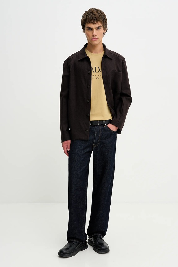 Bavlnené tričko Calvin Klein LV04RE807G béžová SS26