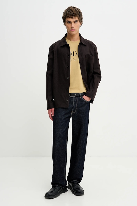 Bavlnené tričko Calvin Klein LV04RE807G béžová SS26