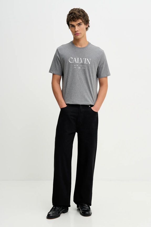 Bavlnené tričko Calvin Klein LV04RE807G sivá SS26