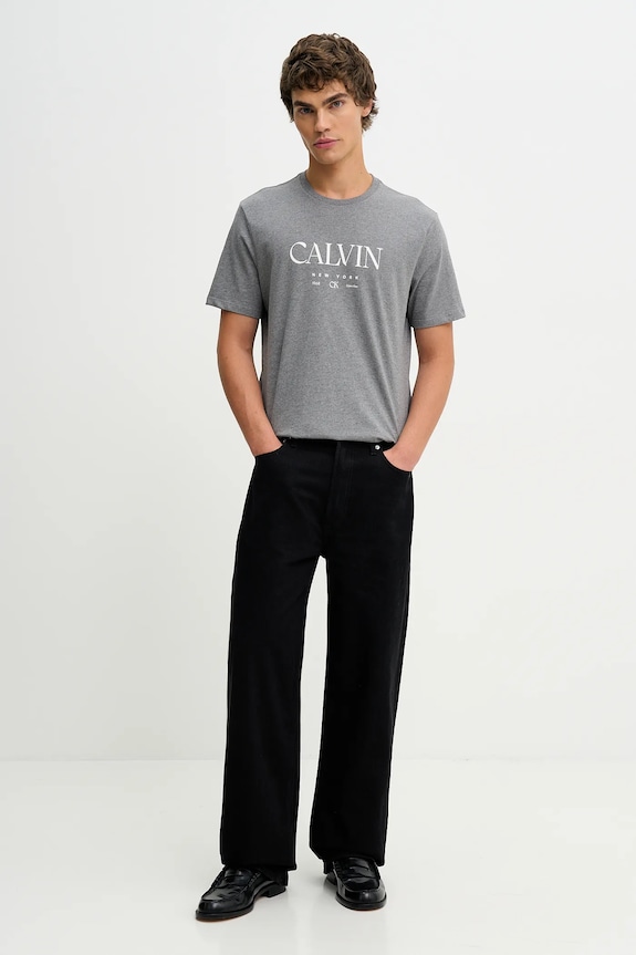 Bavlnené tričko Calvin Klein LV04RE807G sivá SS26