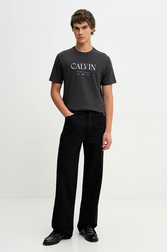 Bavlnené tričko Calvin Klein LV04RE807G sivá SS26