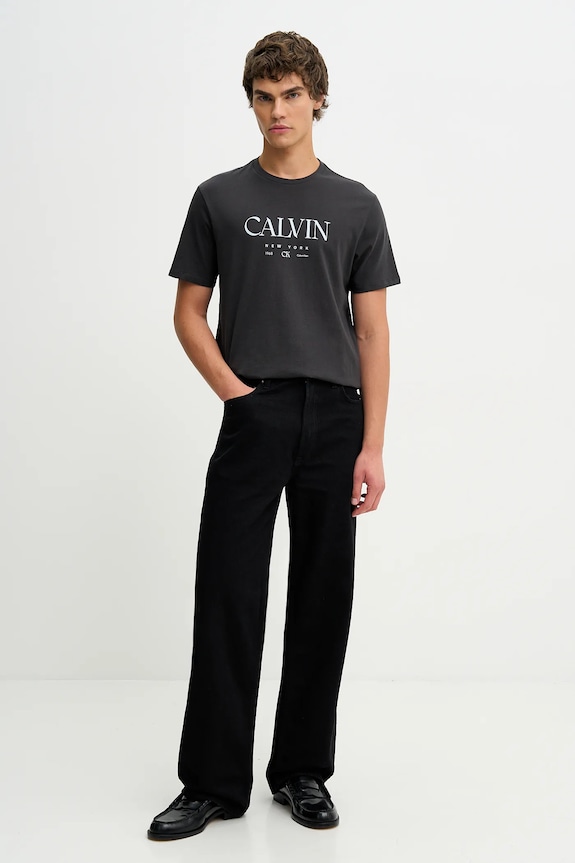 Bavlnené tričko Calvin Klein LV04RE807G sivá SS26
