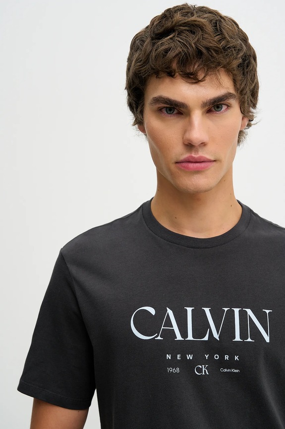 Bavlnené tričko Calvin Klein sivá LV04RE807G