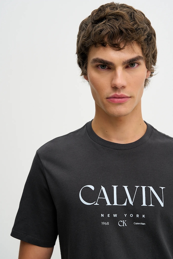 Bavlnené tričko Calvin Klein sivá LV04RE807G