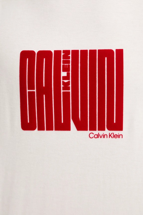 Βαμβακερό μπλουζάκι Calvin Klein LV04RE832G μπεζ