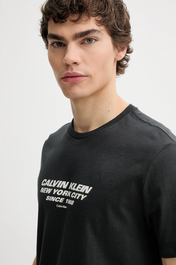 Calvin Klein t-shirt bawełniany czarny LV04RE834G