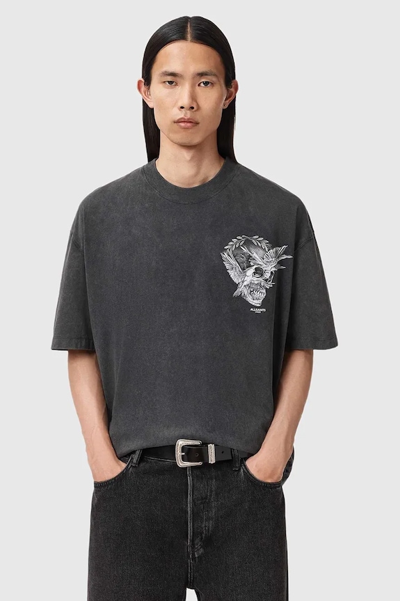 AllSaints t-shirt bawełniany M028PD szary SS26