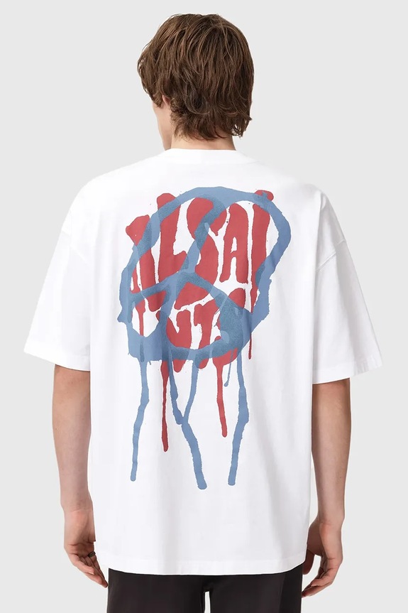 AllSaints t-shirt bawełniany nadruk biały M035PD
