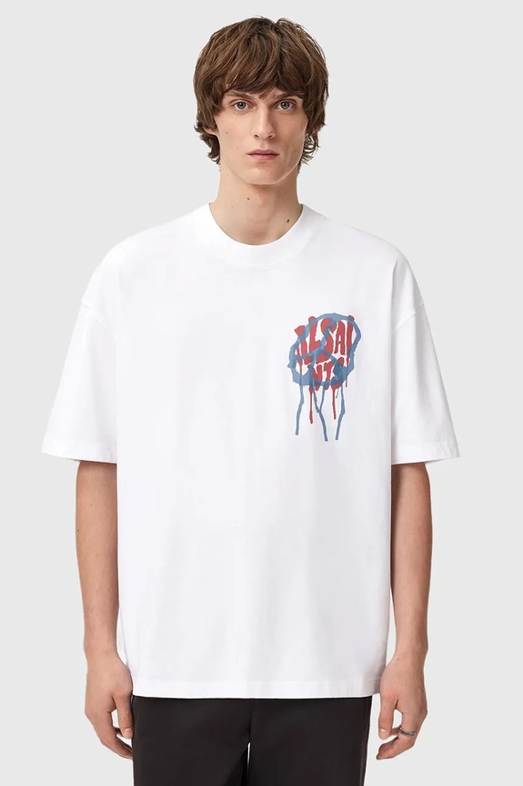 AllSaints t-shirt bawełniany M035PD biały SS26