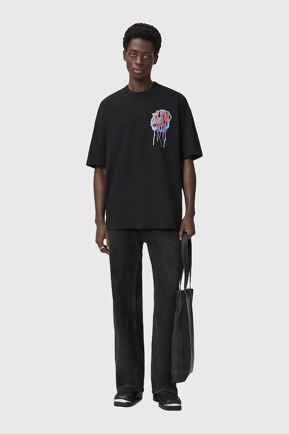 AllSaints t-shirt bawełniany M035PD czarny