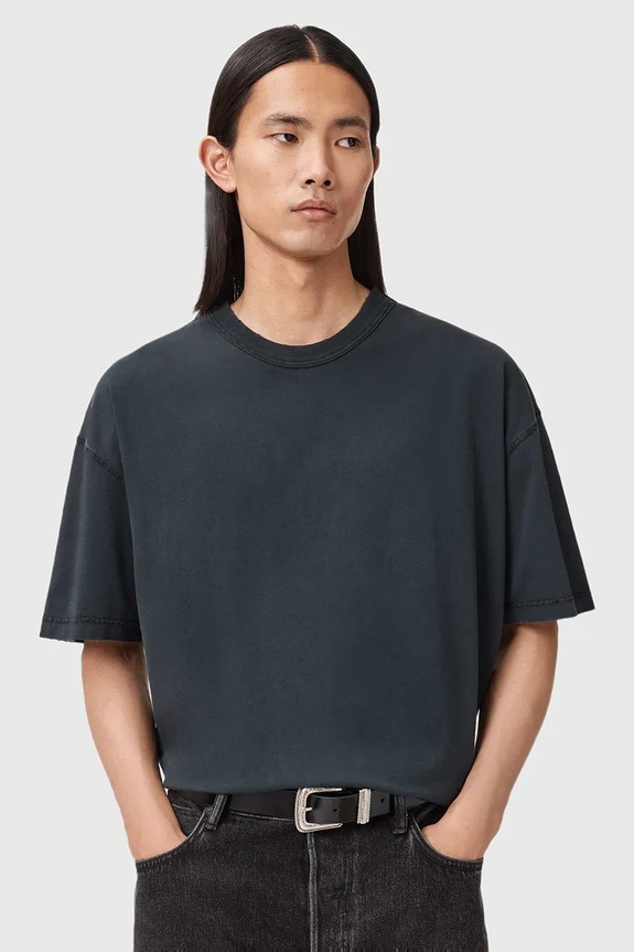 AllSaints pamut póló pamut fekete M011JD