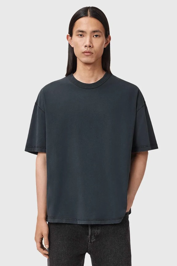 AllSaints pamut póló M011JD fekete