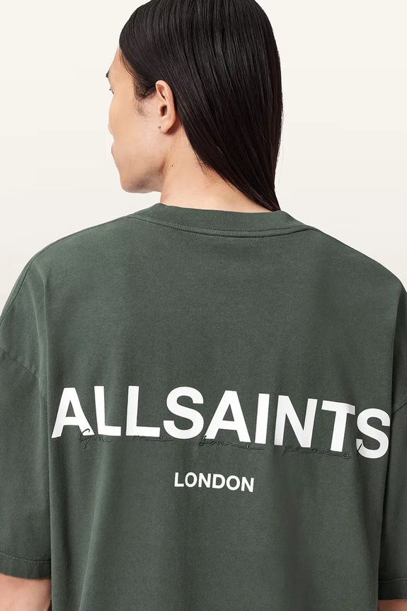 Ρούχα Βαμβακερό μπλουζάκι AllSaints M045PD πράσινο