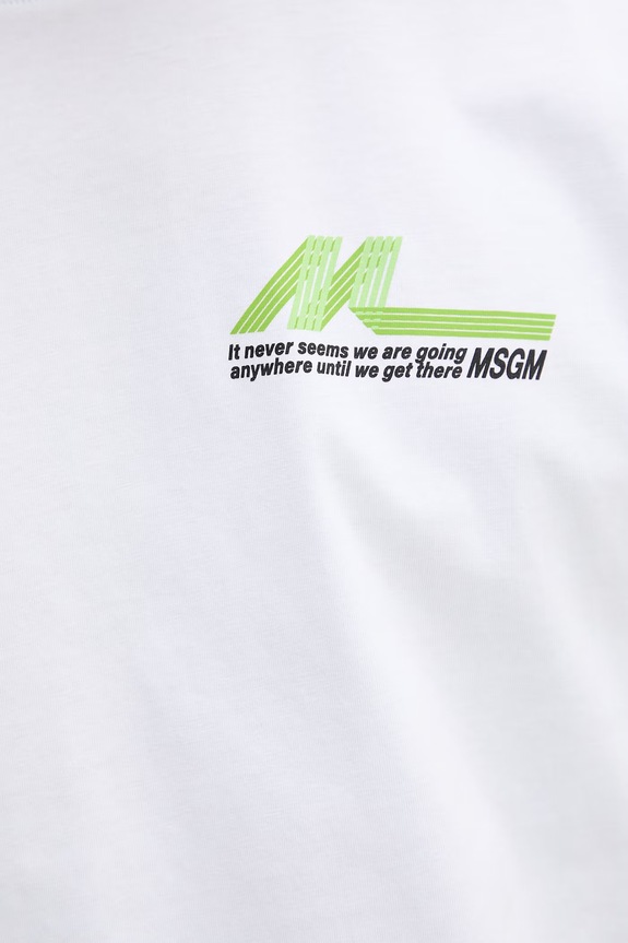 MSGM majica za muškarce od pamuka 4040MM120N.267002 bijela