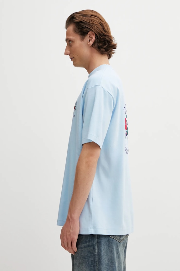 Хлопковая футболка Drôle de Monsieur T-Shirt Slogan Rose J.TS210.CO002.LBE голубой SS26