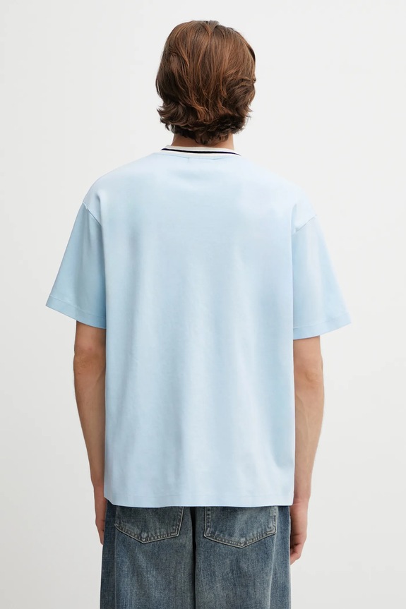 Îmbrăcăminte Drôle de Monsieur tricou din bumbac Slogan Sport J.TS189.CO002.LBE albastru