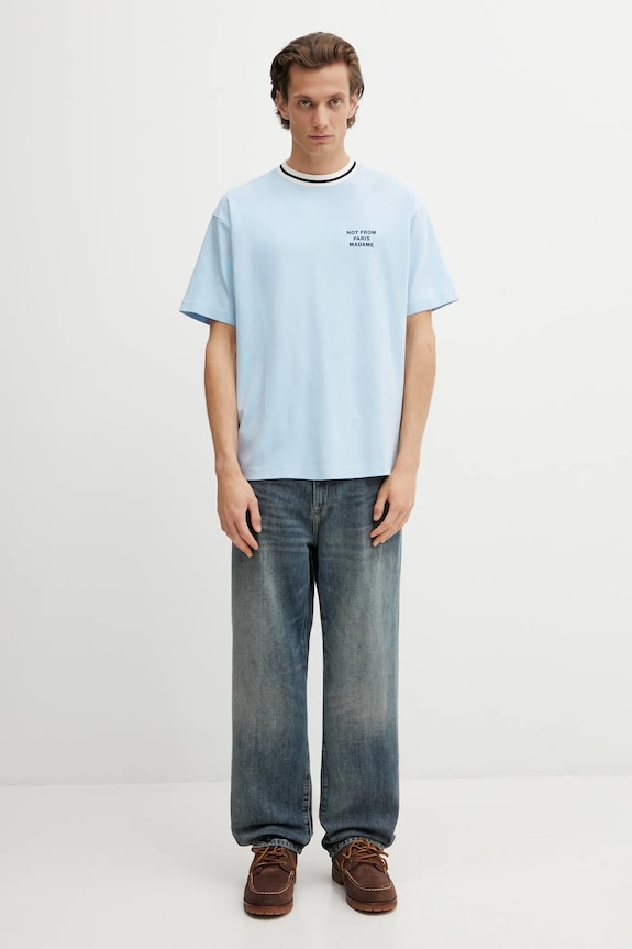 Drôle de Monsieur cotton t-shirt Slogan Sport J.TS189.CO002.LBE blue