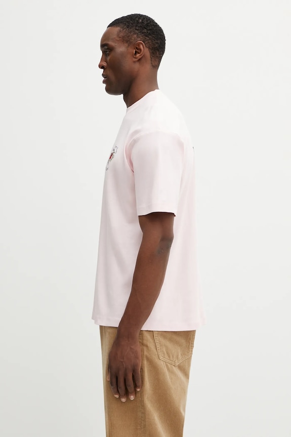 Bavlnené tričko Drôle de Monsieur Slogan Rose J.TS210.CO002.LPI ružová SS26